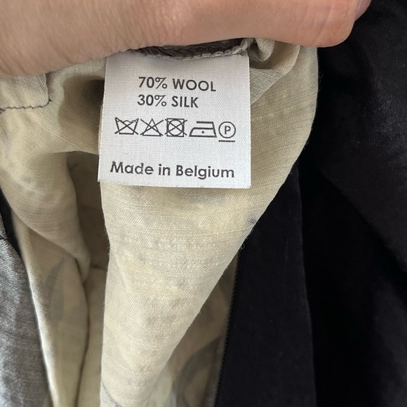 Dries Van Noten Aysmmetrical Sleeve Geometric Design Silk-Wool Dress Size 40/ 4 - Picture 8 of 16